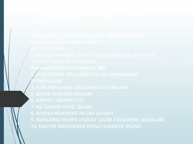 O’ZBEKISTONNING FOYDALI QAZILMALARI VA ULARDAN FOYDALANISH MUAMMOLARI