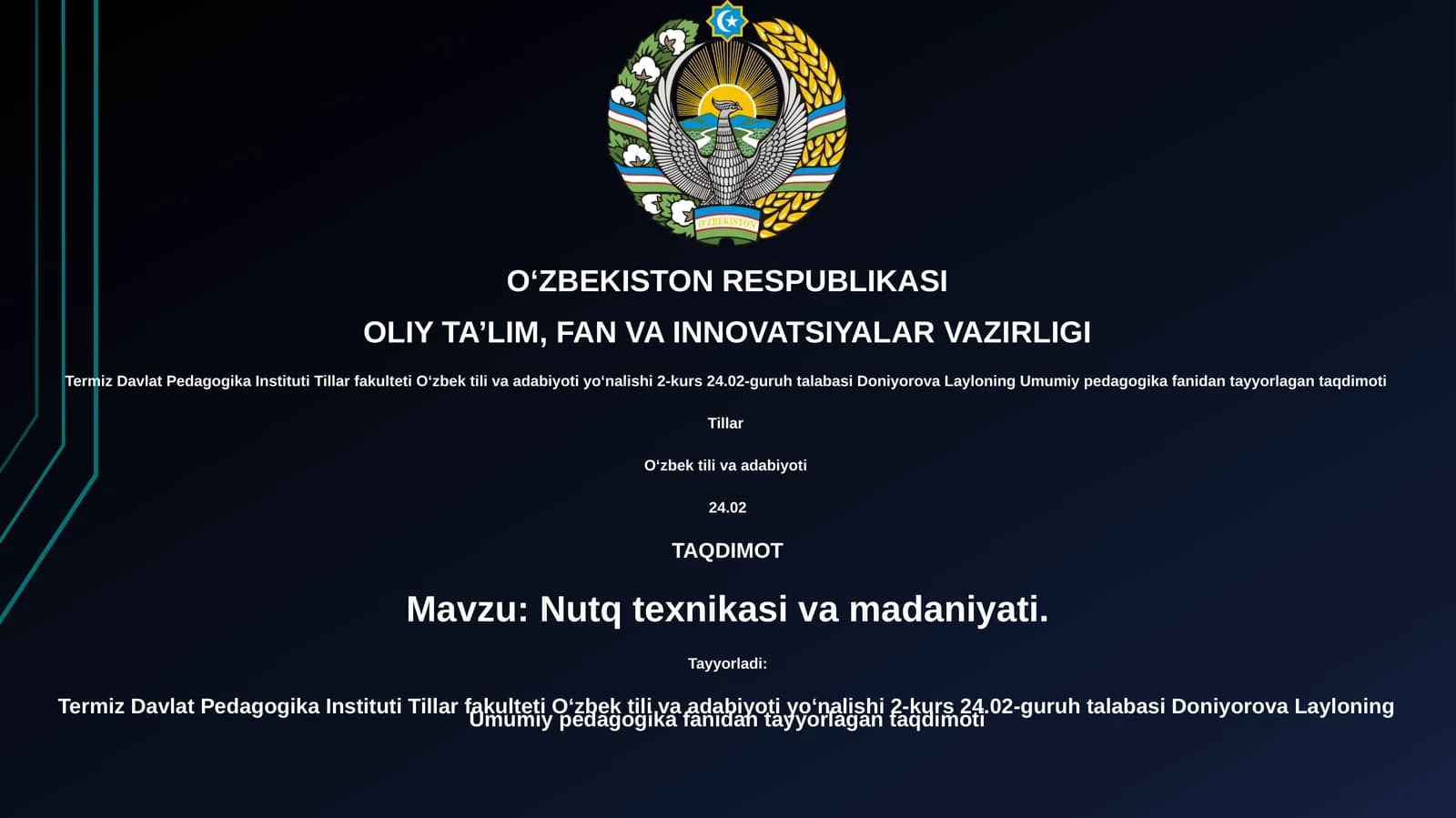 Nutq texnikasi va madaniyati