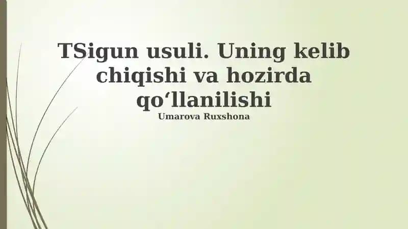 Tsigun usuli
