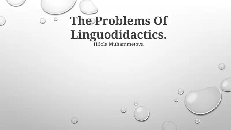 Problemlar O'zbekistonda til-o'qitish fanidan