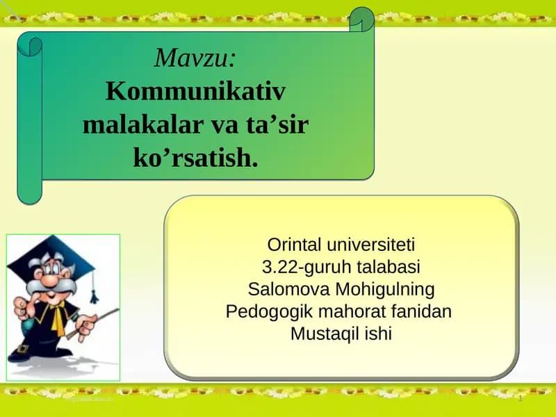 Pedagogik texnologiyalar va pedagogik mahorat
