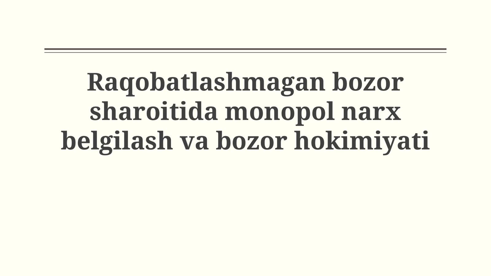 Monopoliya va Bozor Kuchi: Asosiy Tushunchalar