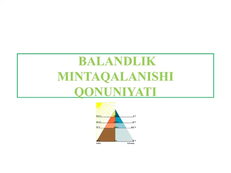 Balandlik mintaqalanishi qonuniyati