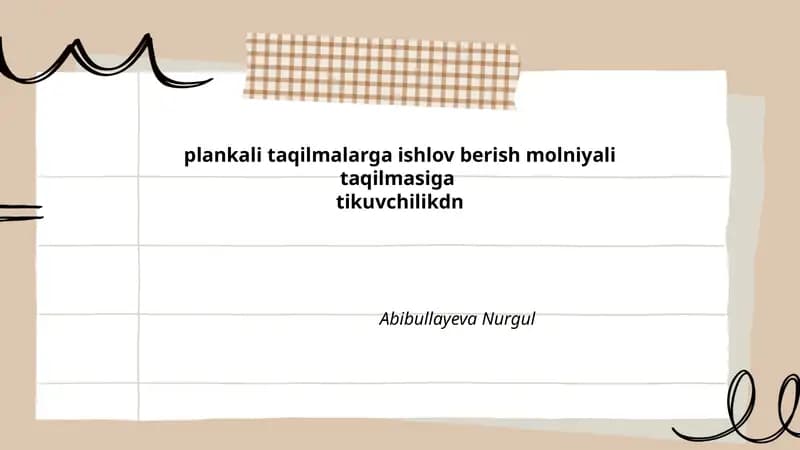Plankali taqilmalarga ishlov berish molniyali taqilmasi