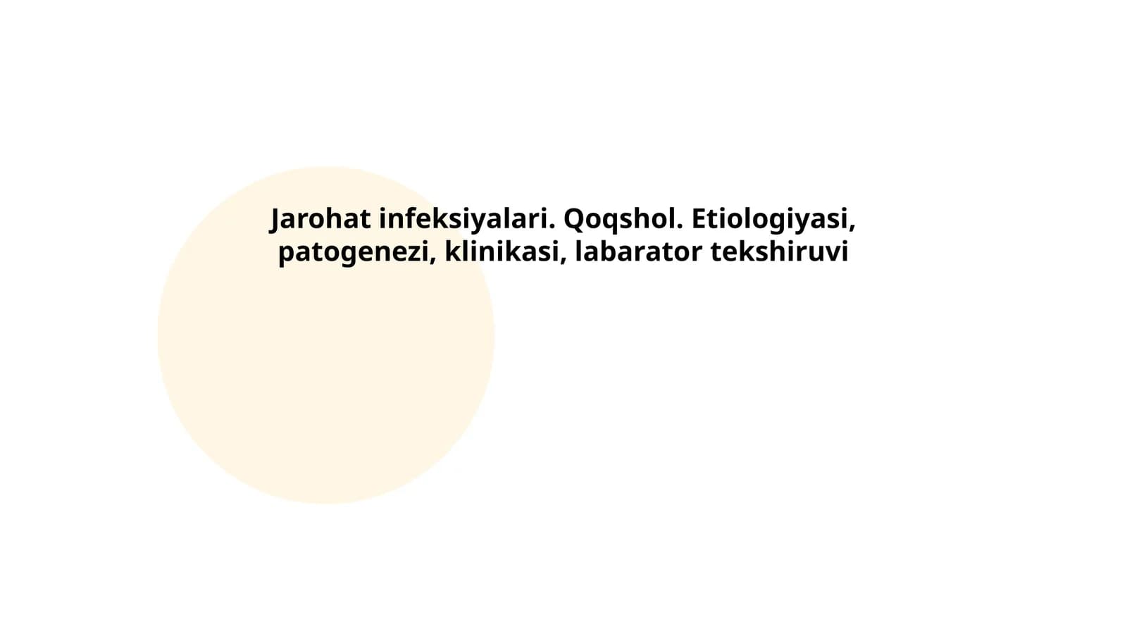 Jorohat infeksiyalari. Qoqshol. Etiologiyasi, patogenezi, klinikasi, labarator tekshiruvi