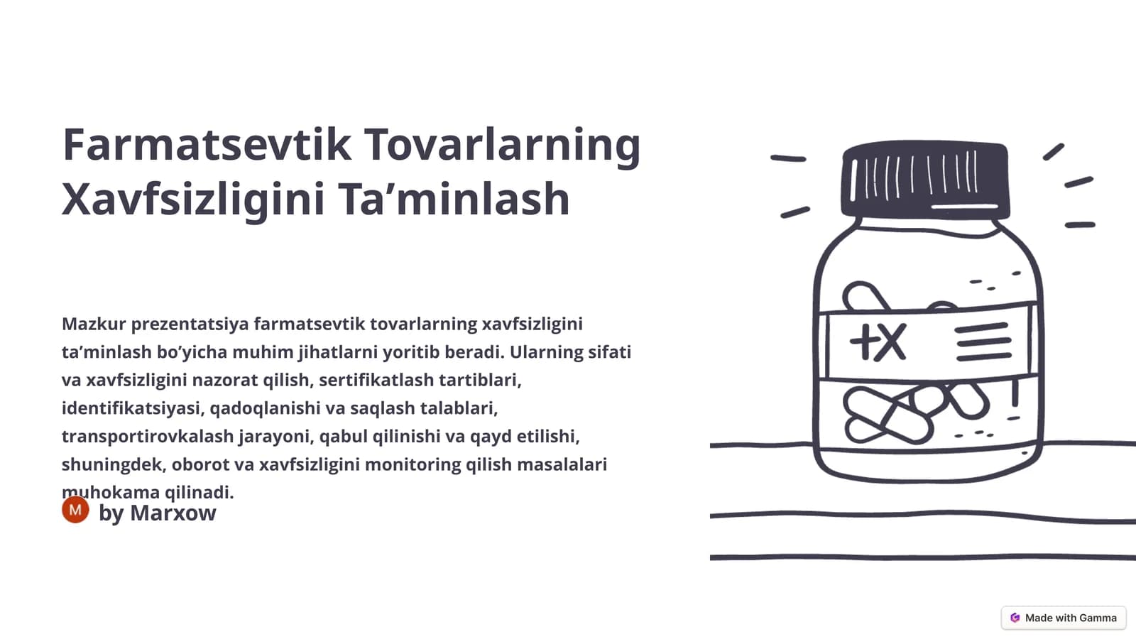 Farmatsevtik Tovarlarning Xavfsizligini Taʼminlash