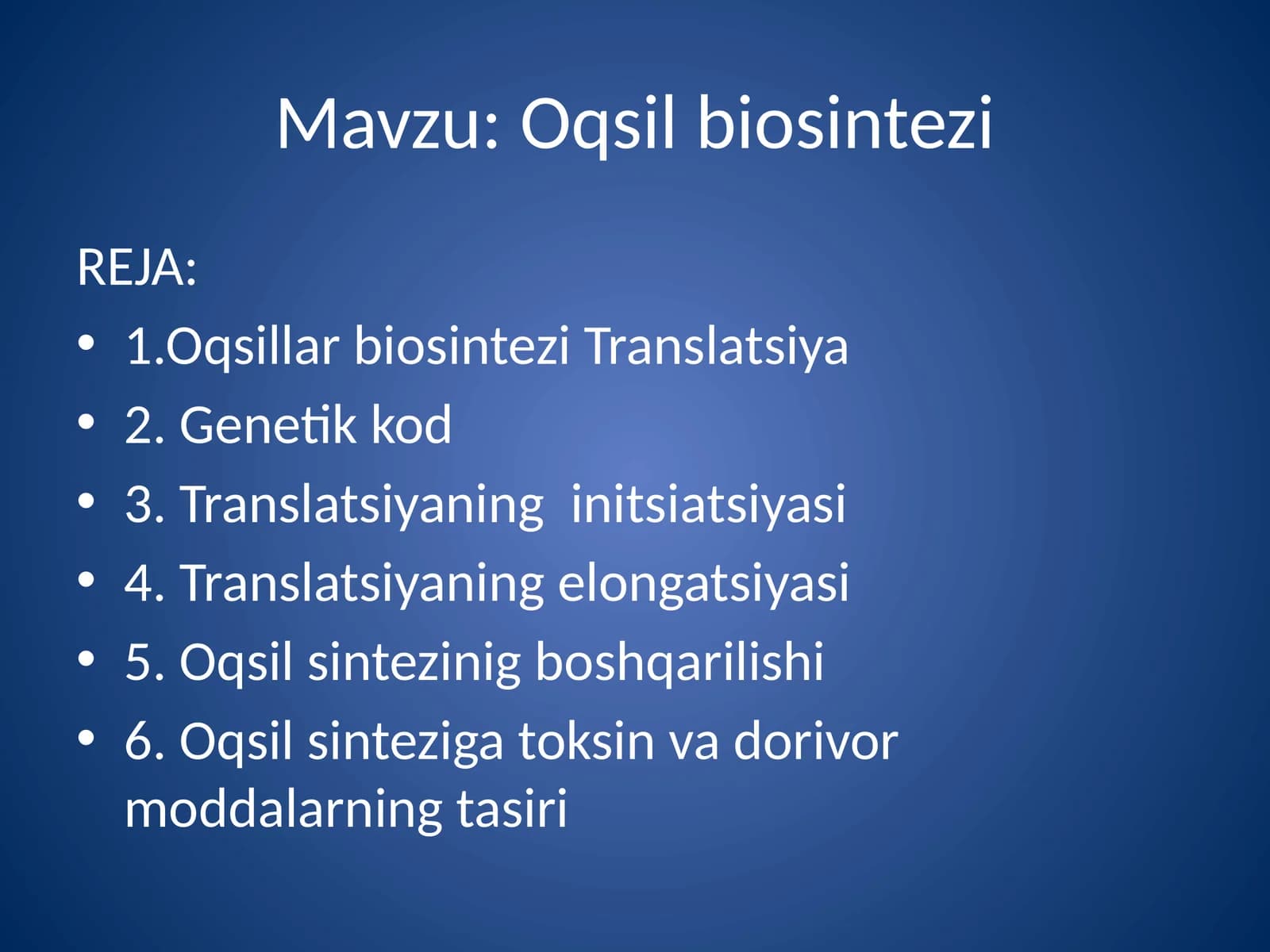 Oqsilbiosintezi