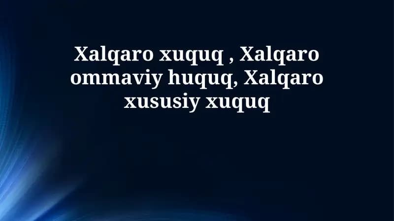 Xalqaro huquq