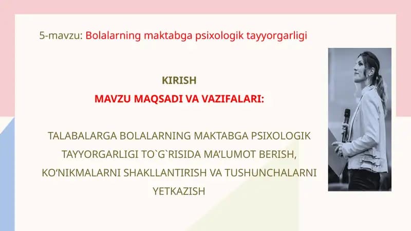 Bolalarning maktabga psixologik tayyorgarligi