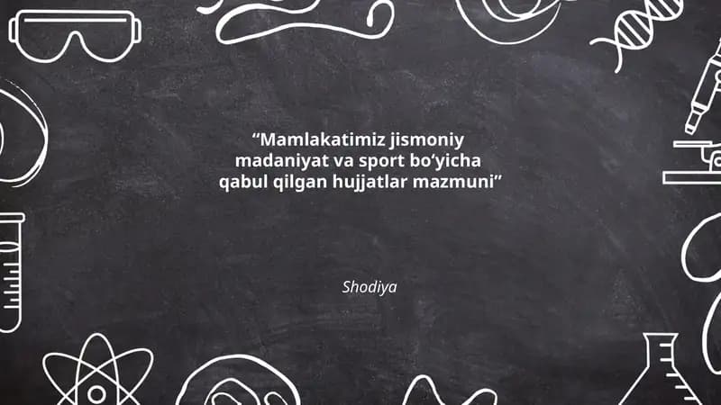 Jismoniy tarbiya va sportni rivojlantirish hujjatlari