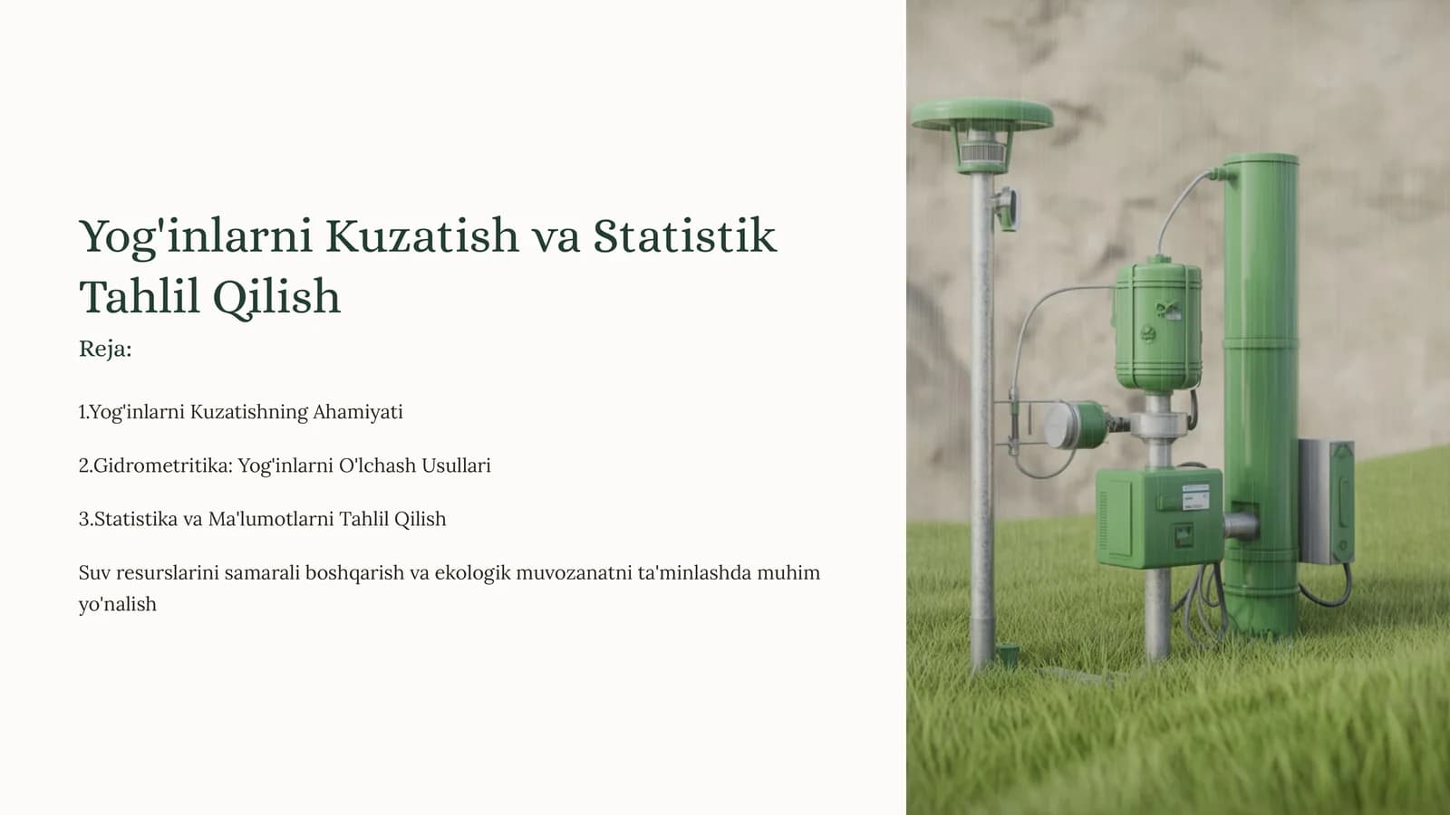 Yog'inlarni Kuzatish va Statistik Tahlil Qilish