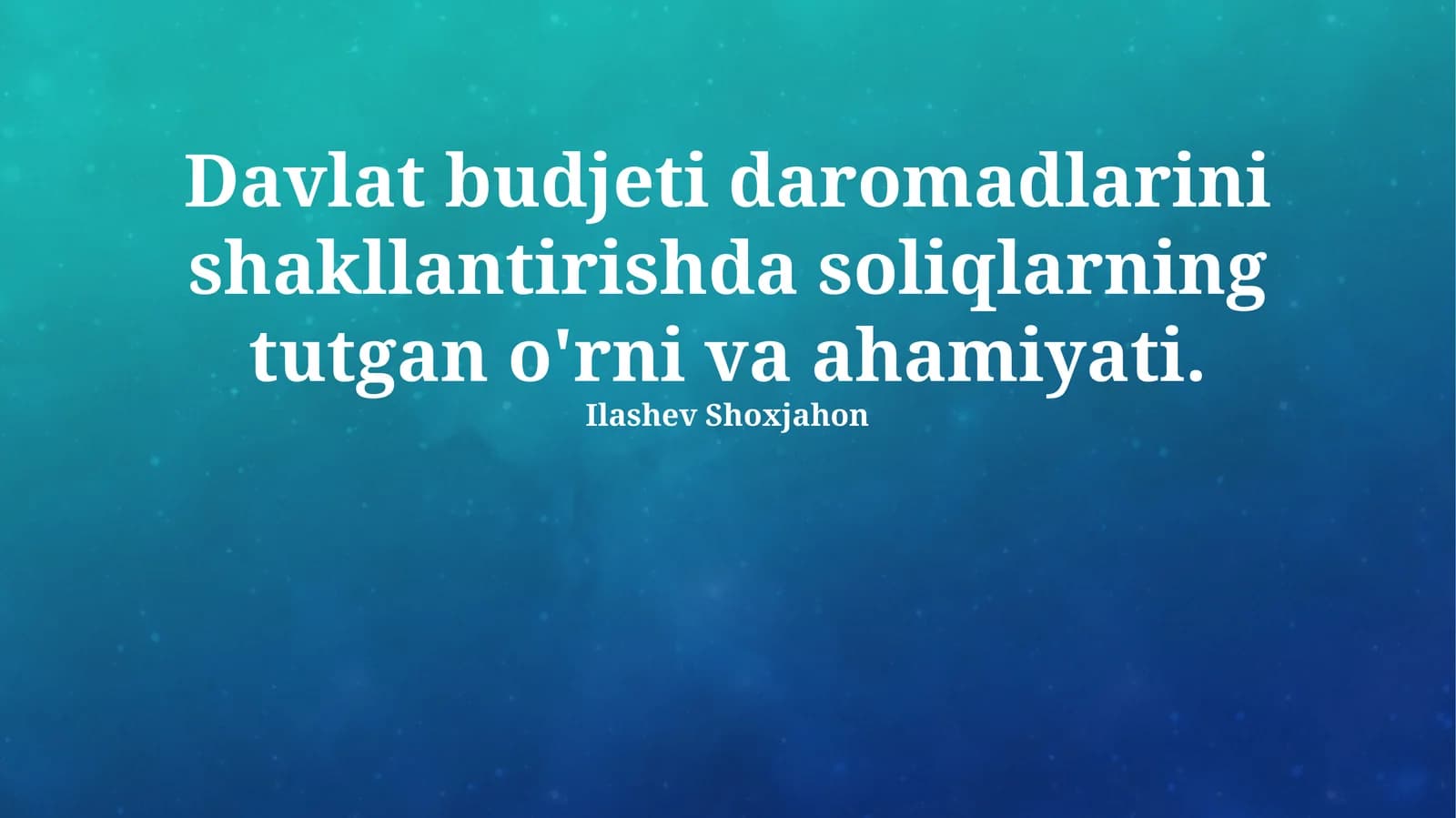 Soliqlarning Mohiyati va Ahamiyati