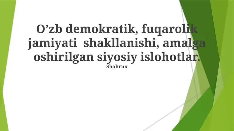 O'zbekistondagi Fuqarolik Jamiyati: Muammolar va Taraqqiyot