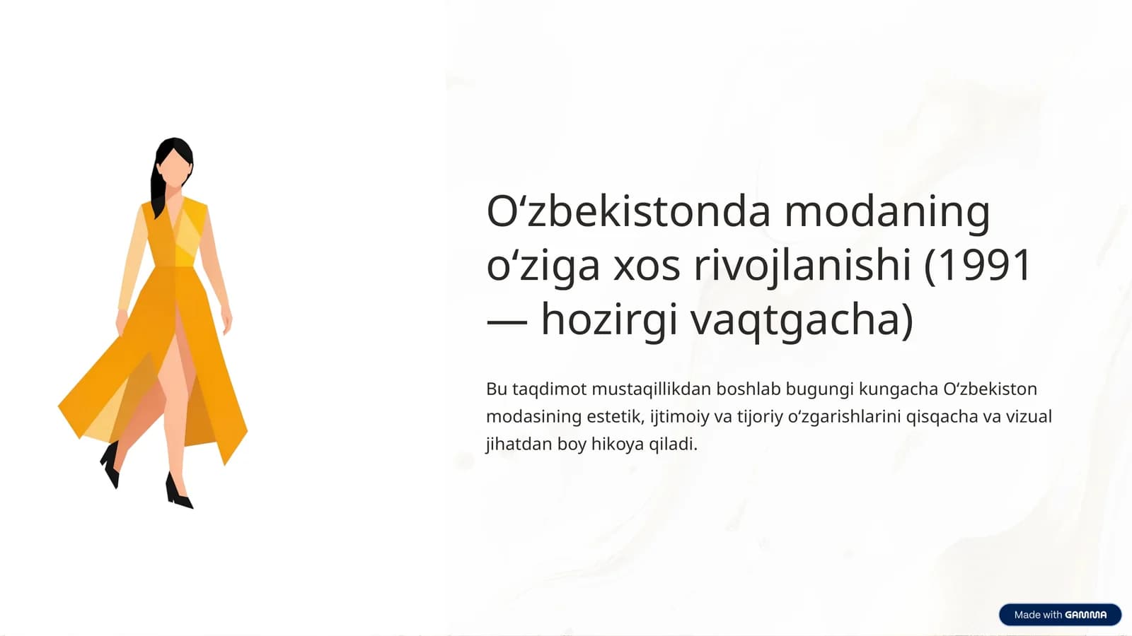 Oʻzbekistonda modaning oʻziga xos rivojlanishi (1991 — hozirgi vaqtgacha)