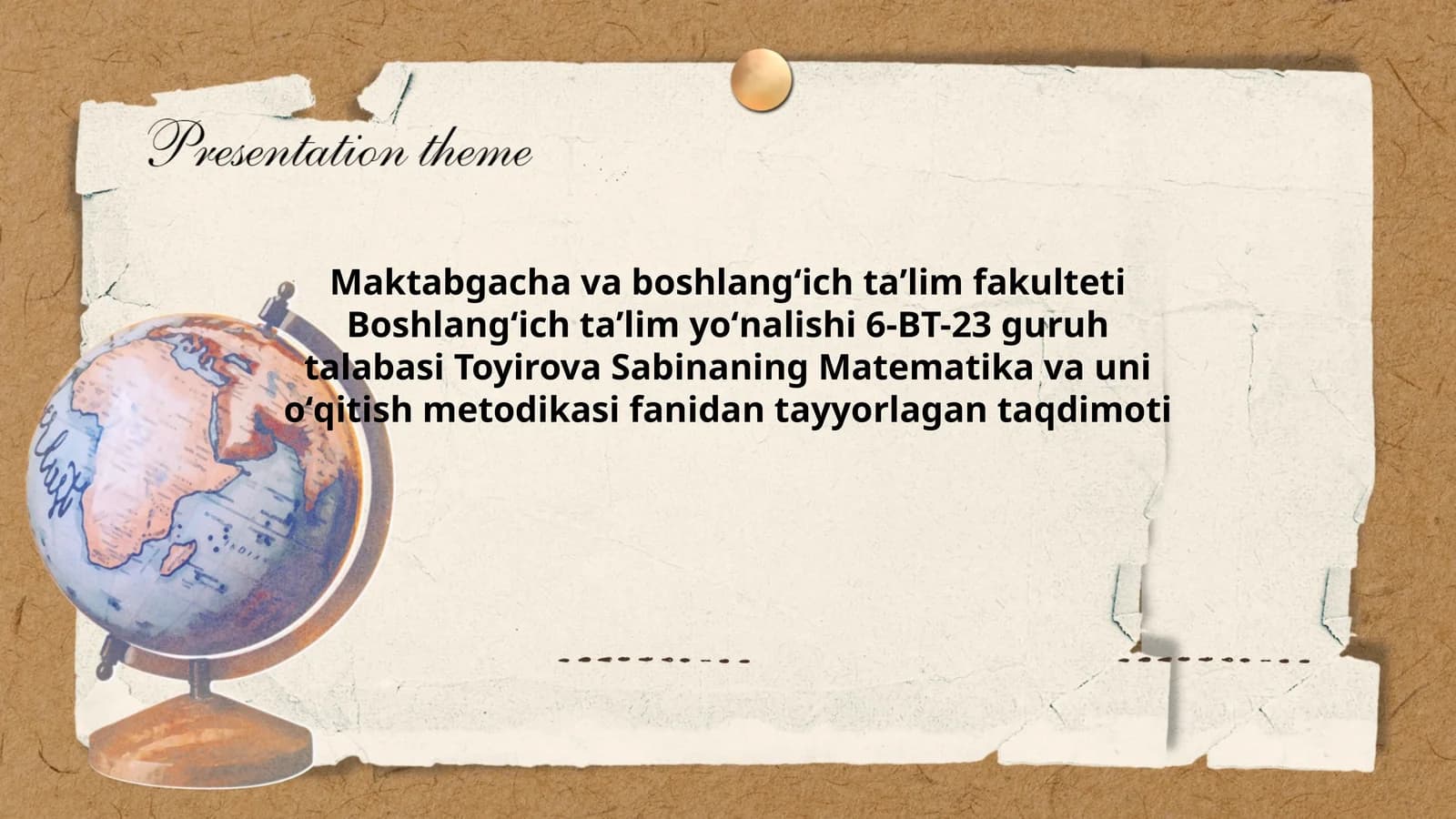 Matematika va uni oʻqitish metodikasi