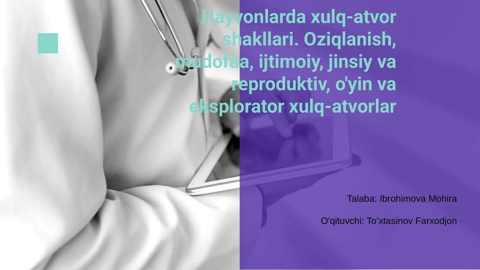Hayvonlarda Xulq-atvorlar Tushunchlari