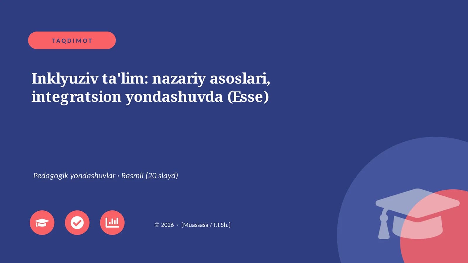 Inklyuziv Ta'lim: Nazariy Asoslari, Integratsion Yondashuvda (Esse)