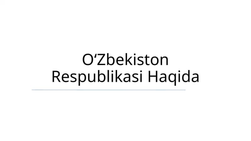 Oʻzbekiston Respublikasi Haqida