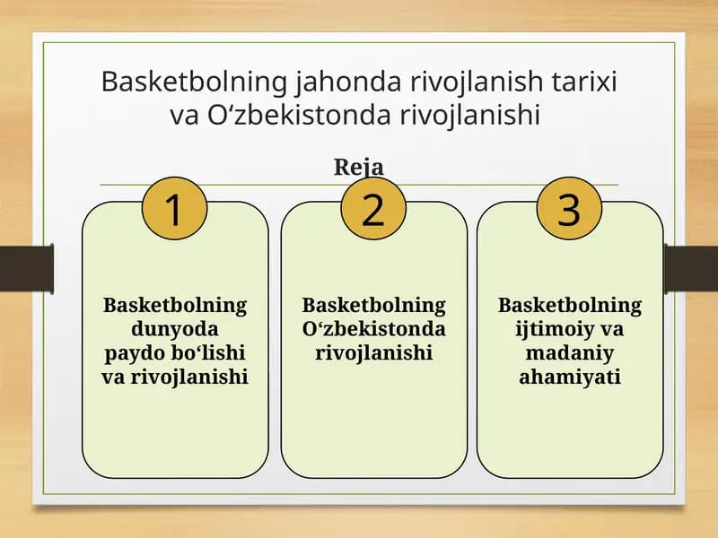 Basketbolning jahon tarixi va O‘zbekiston rivojlanishi
