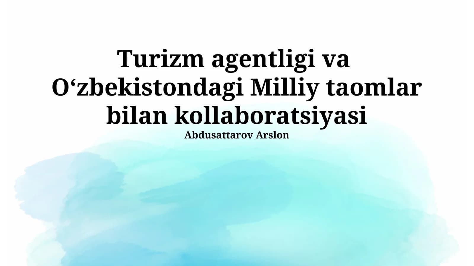 Turizm agentligi va Oʻzbekistondagi Milliy taomlar bilan kollaboratsiyasi