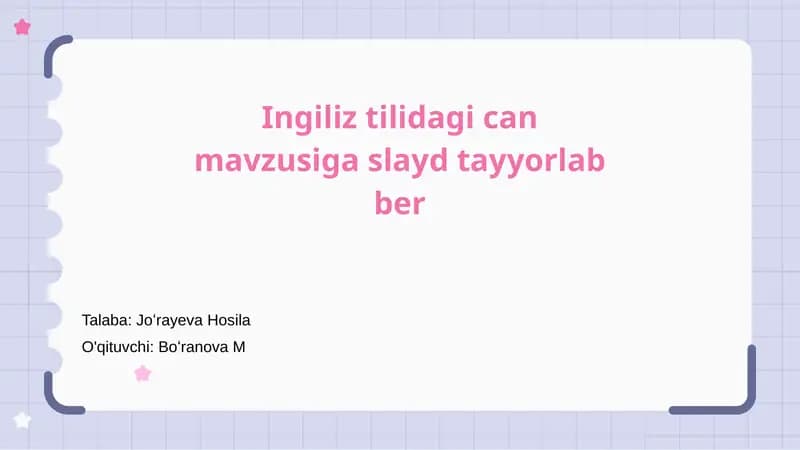 Can mavzusiga slayd