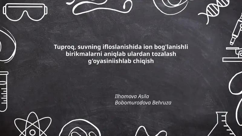 Tuproq va suv ion bog'lanishli birikmalarni aniqlash