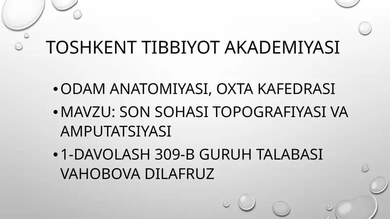 Odam anatomiyasi, oxtakafedrasi