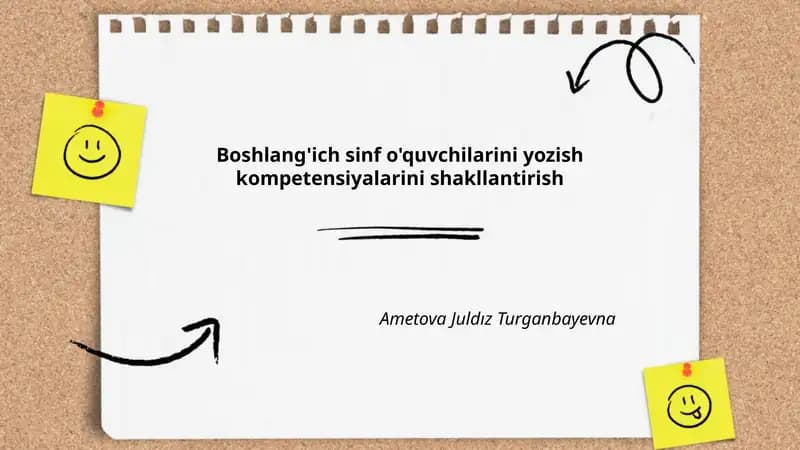 Boshlang'ich sinf o'quvchilarini yozish kompetensiyalarini shakllantirish