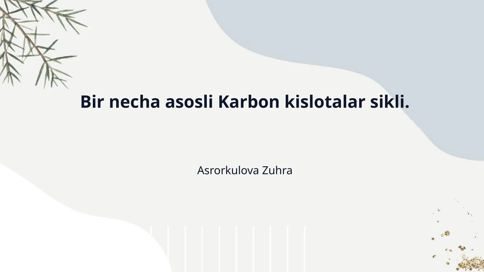 Bir necha asosli Karbon kislotalar sikli.