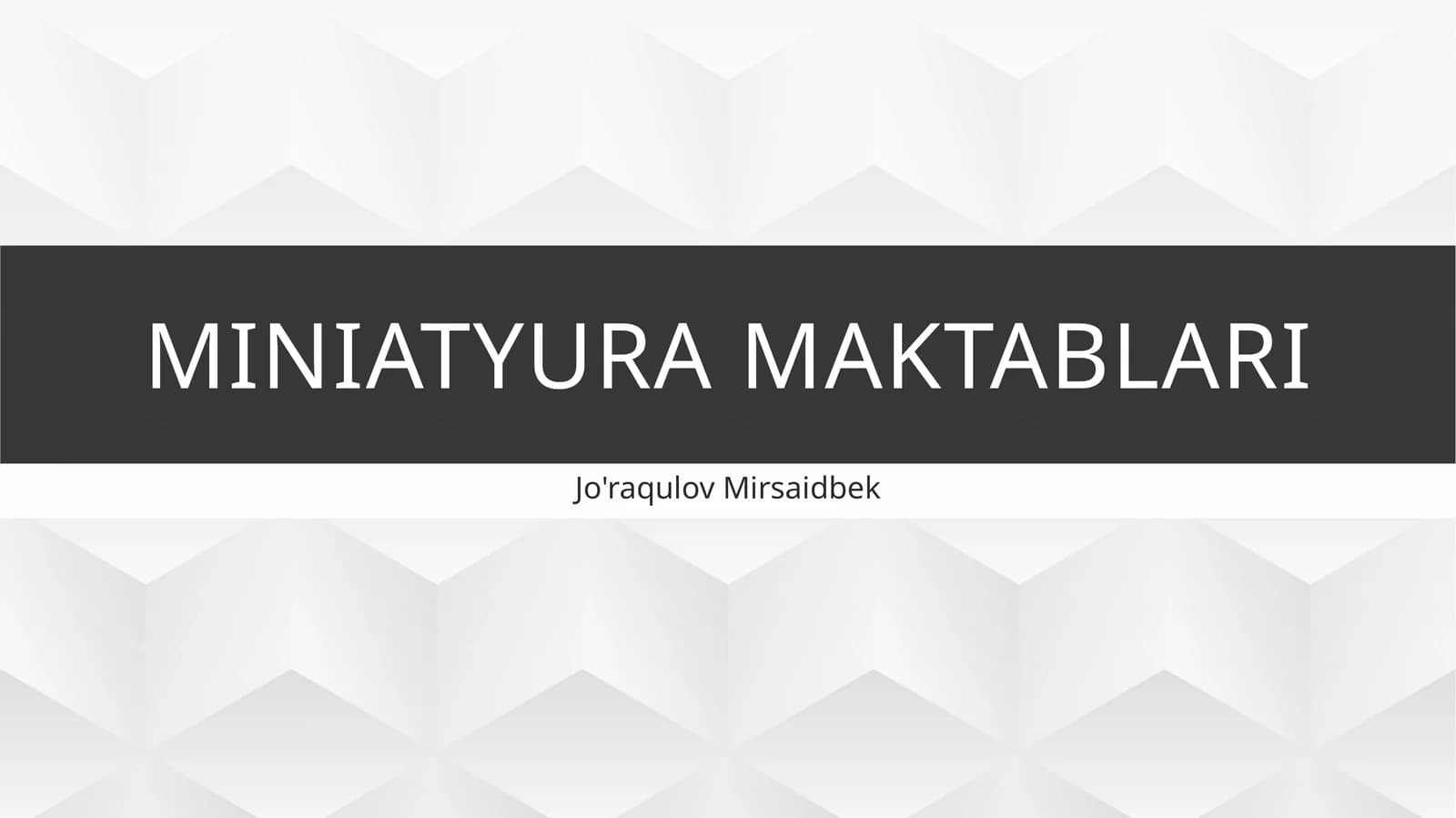 Miniatyura maktablari