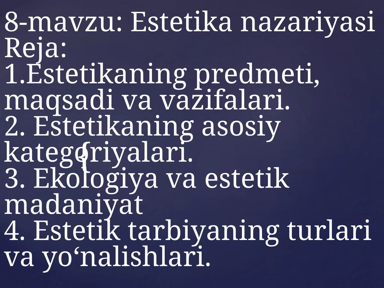 Estetika nazariyasi