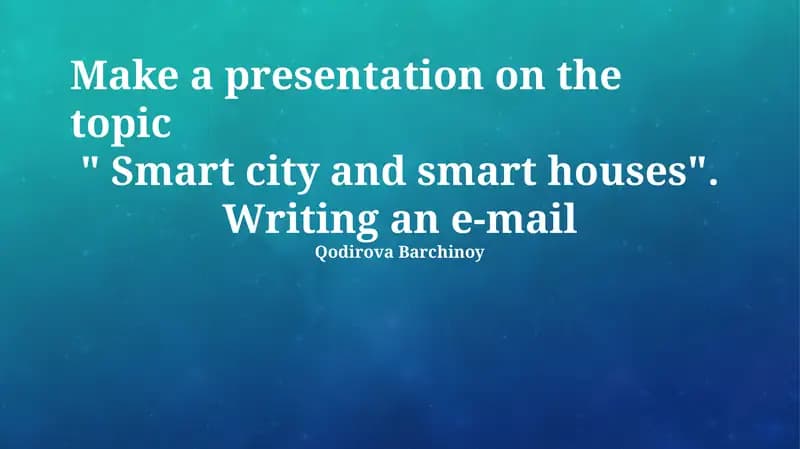 Smart City and Smart Houses Presentation