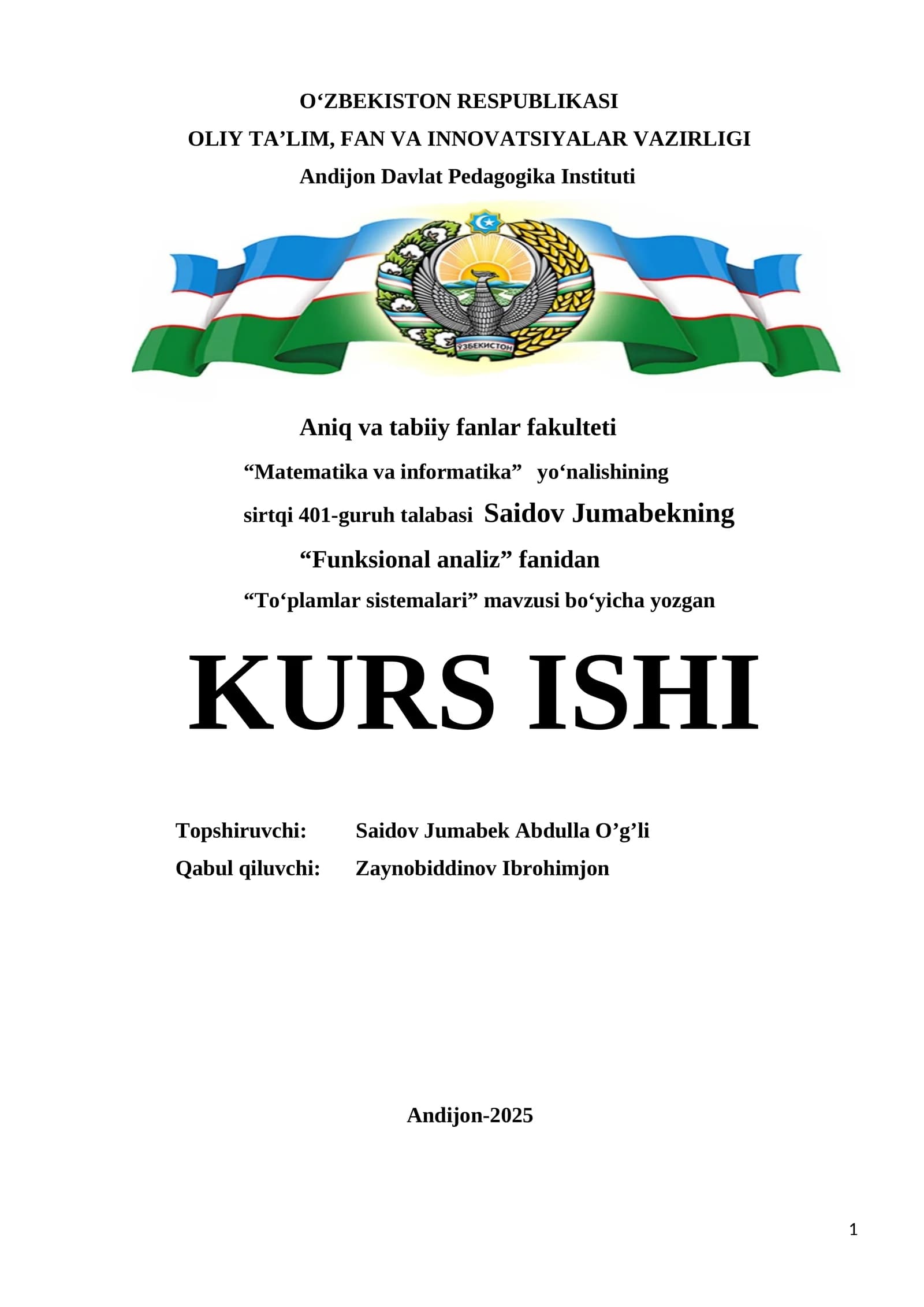 To‘plamlar sistemalari