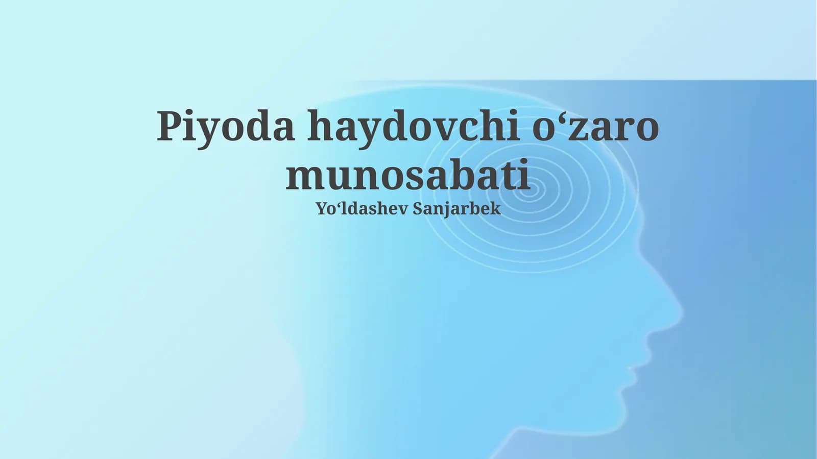 Piyoda haydovchi oʻzaro munosabati
