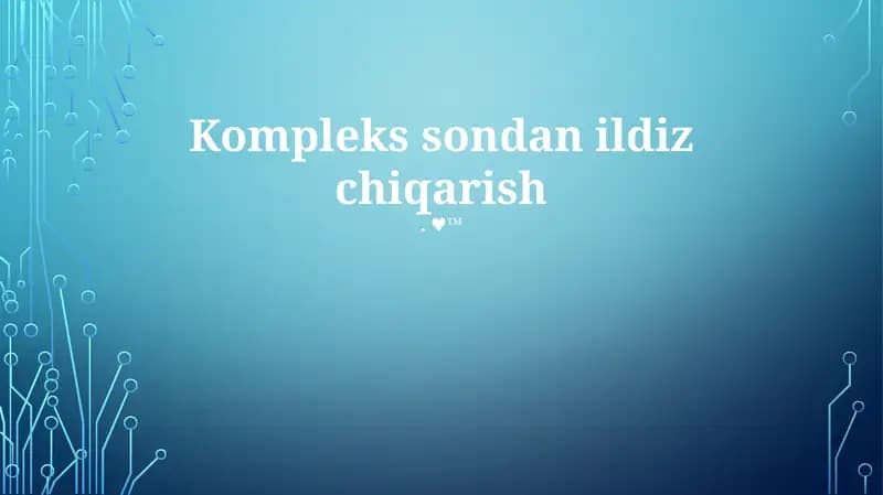 Kompleks ildiz chiqarish