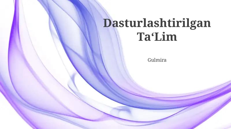Dasturlashtirilgan Ta‘Lim