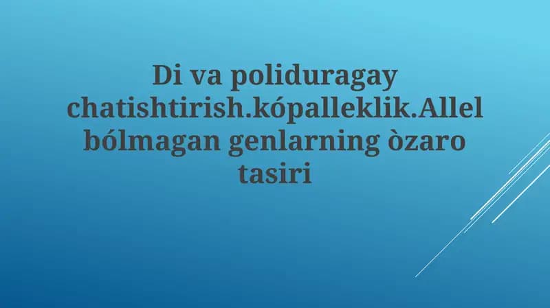 Epistaz turlari