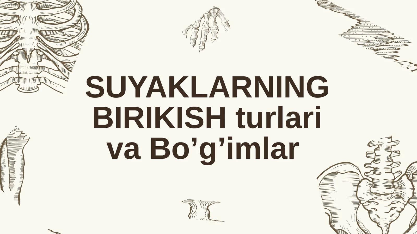 Suyaklarning birikishini ma'noni olish