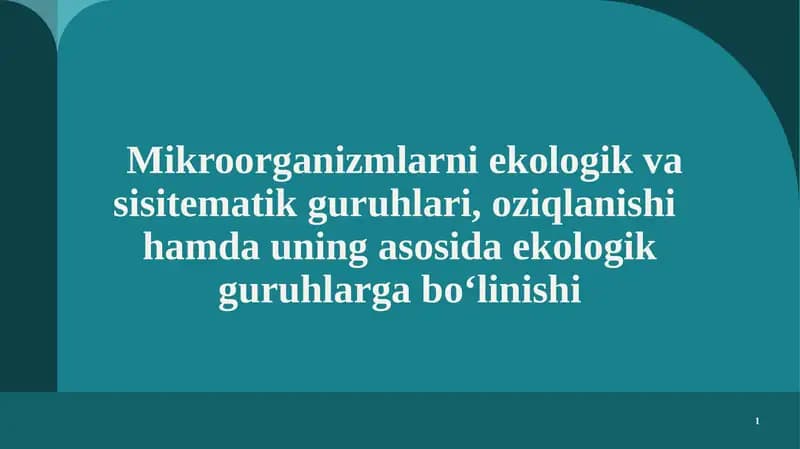Sistematik guruhlari