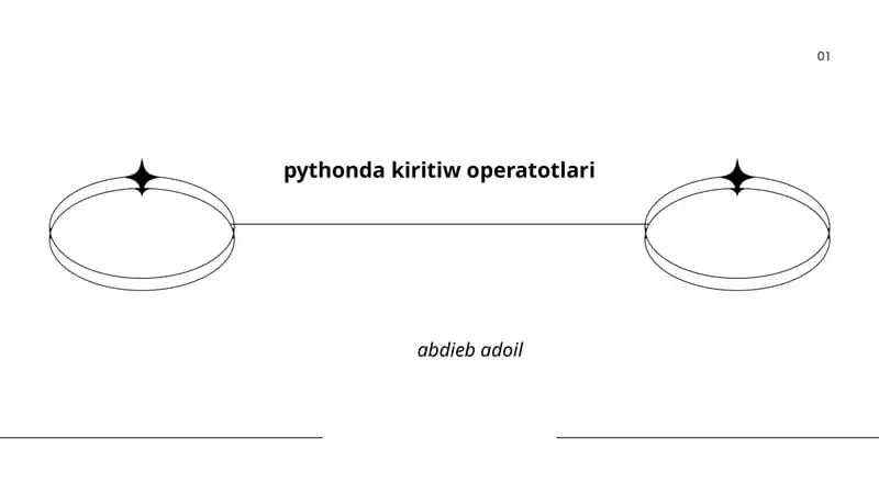 pythonda kiritiw operatotlari