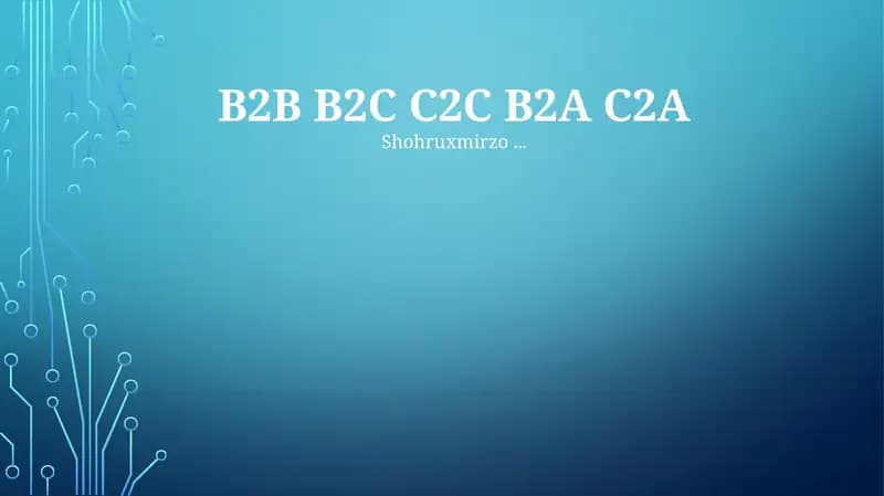 B2B, B2C, C2C