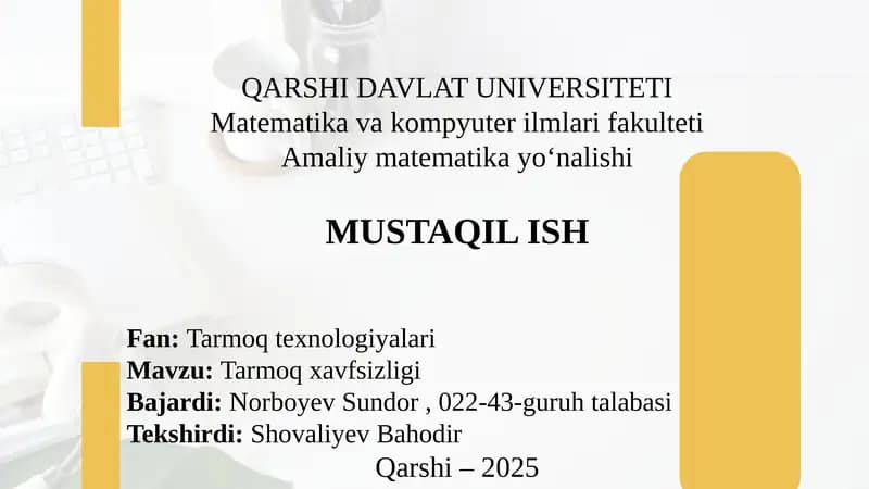 Tarmoq xavfsizligi