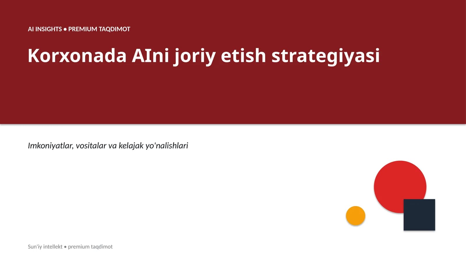 Korxonada AIni joriy etish strategiyasi