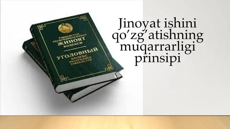 Jinoyat ishini qo’zg’atishning muqarrarligi prinsipi