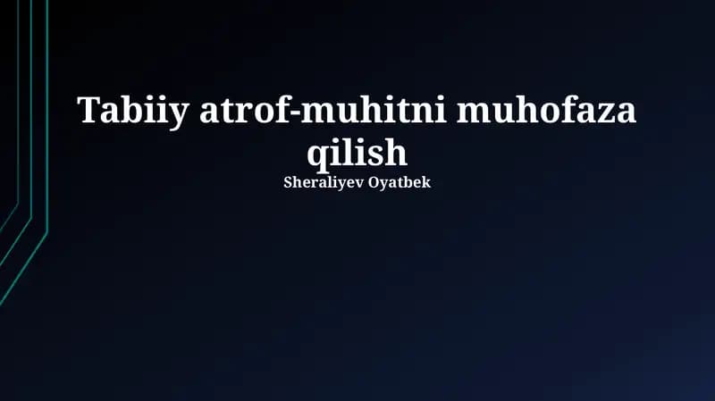 Atrof-muhitni muhofaza qilish