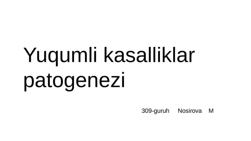 Yuqumli Kasalliklar Patogenezi