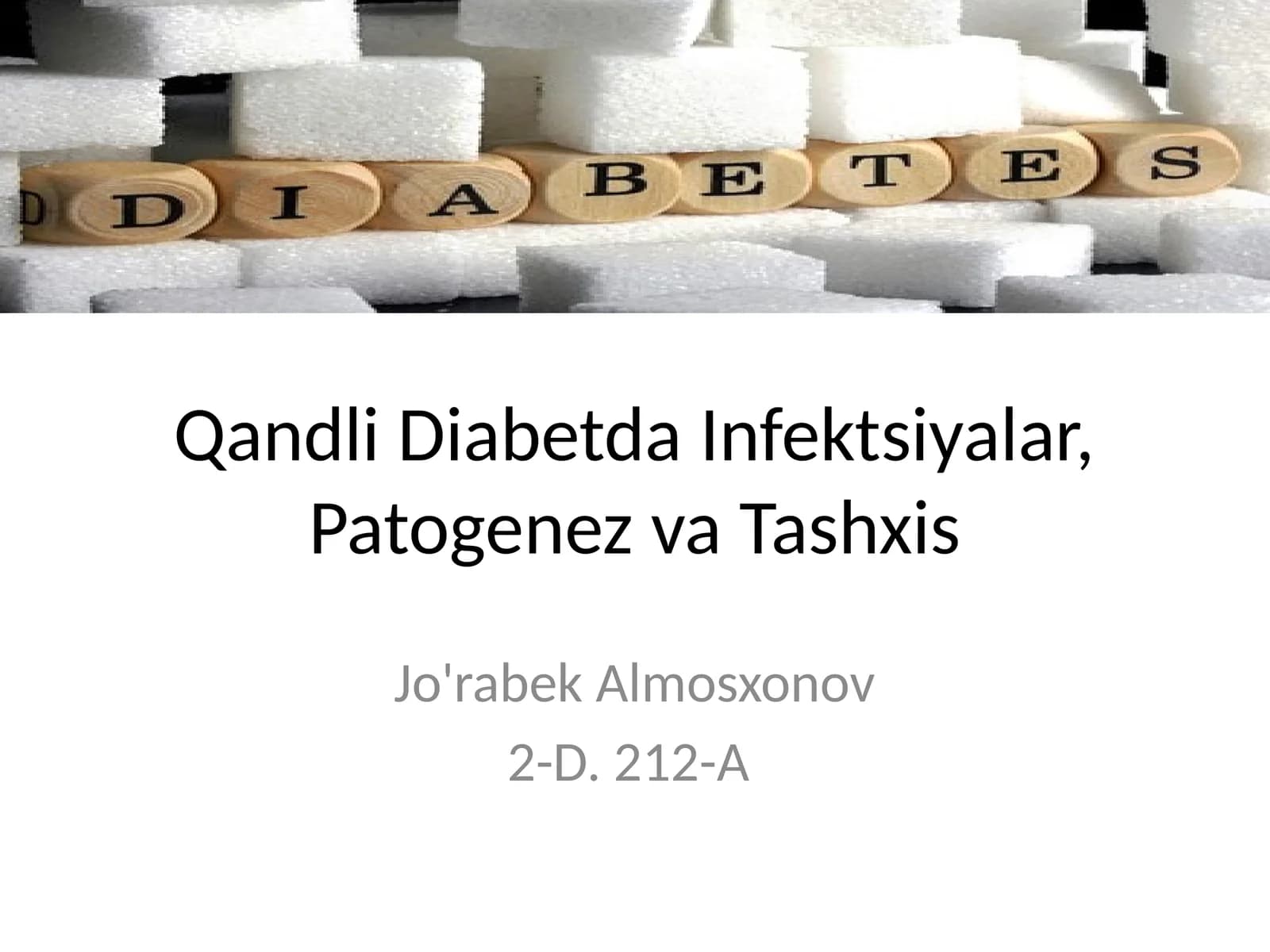 Qandli Diabetda Infektsiyalar, Patogenez va Tashxis