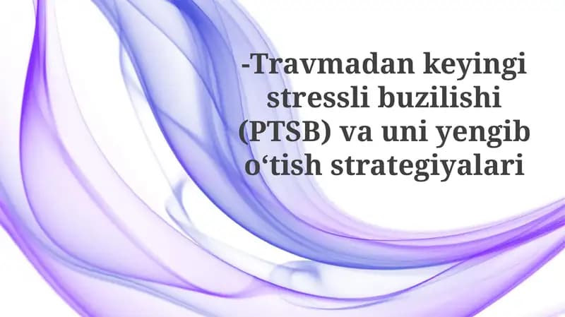 PTSD: Ta'rif, Sabablar va Belgilar