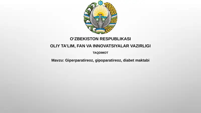 Giperparatireoz, gipoparatireoz, diabet maktabi