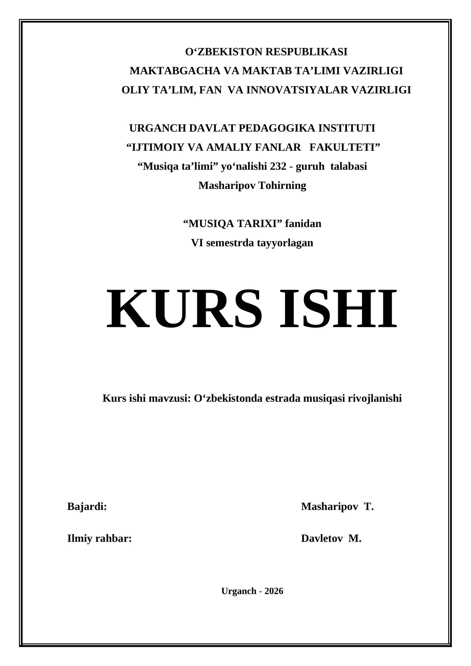 O‘zbekistonda estrada musiqasi rivojlanishi